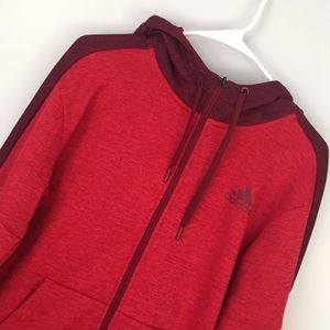 ADIDAS Zip Hoodie Fire Red M Sweatshirt